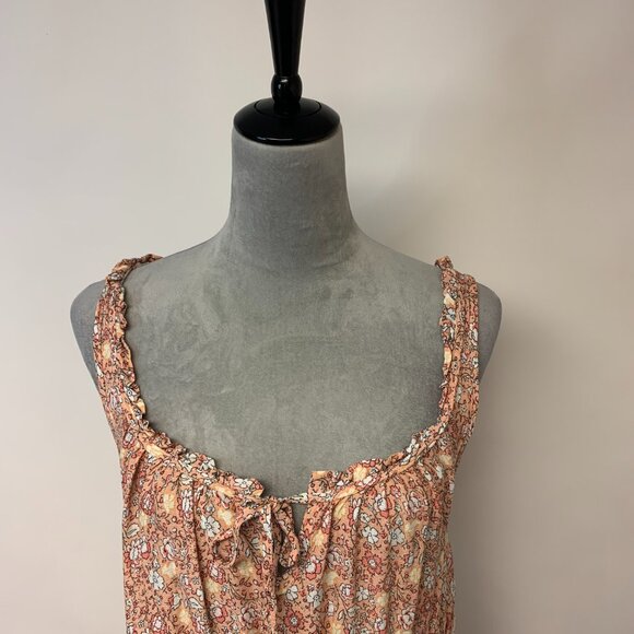 Rachel Zoe Mini Dress SZ Small Peach Floral Dainty Cottagecore Coquette Bohemian - Picture 2 of 9